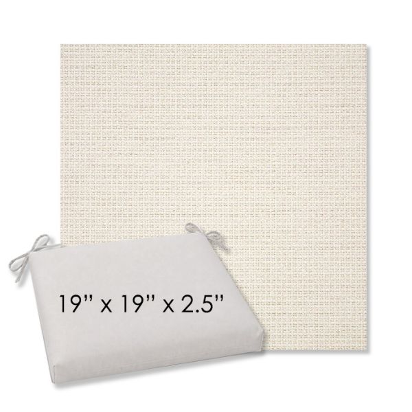 Picture of Nurture White | 19" x 19" Center Seam Universal Dining Chair Cushion | Sunbrella Fabric