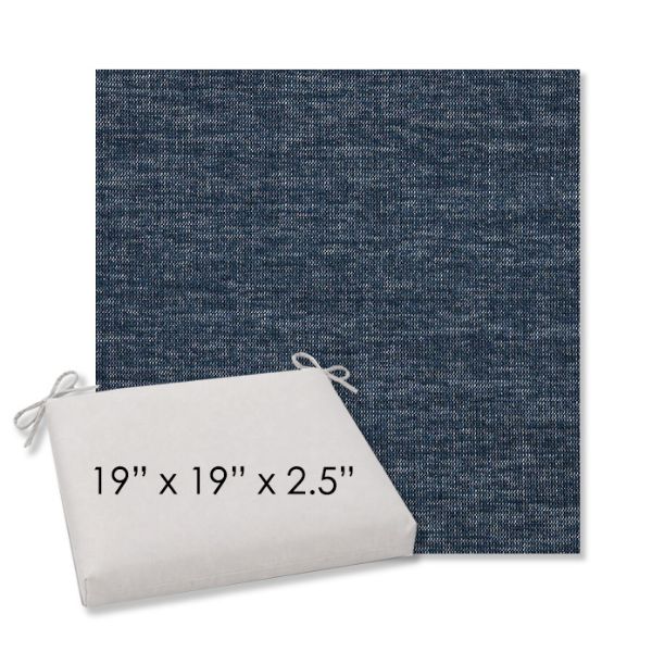 Picture of Platform Indigo | 19" x 19" Center Seam Universal Dining Chair Cushion | Sunbrella Fabric