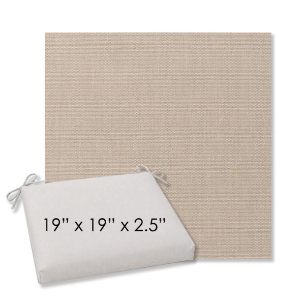 Picture of Play Oat | 19" x 19" Center Seam Universal Dining Chair Cushion | Sunbrella Fabric