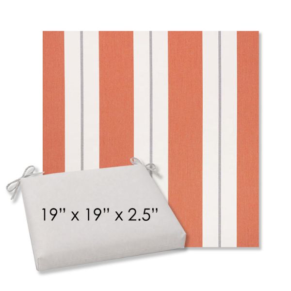 Picture of Relate Persimmon | 19" x 19" Center Seam Universal Dining Chair Cushion | Sunbrella Fabric