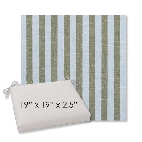 Picture of Sail Away Aloe | 19" x 19" Center Seam Universal Dining Chair Cushion | Sunbrella Fabric