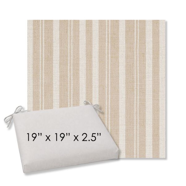 Picture of Tranquil Camel | 19" x 19" Center Seam Universal Dining Chair Cushion | Sunbrella Fabric