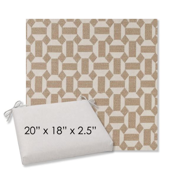 Picture of Assemble Sand | 20" x 18" Center Seam Universal Dining Chair Cushion | Sunbrella Fabric