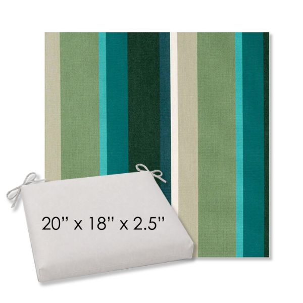 Picture of Beaming Lagoon | 20" x 18" Center Seam Universal Dining Chair Cushion | Sunbrella Fabric
