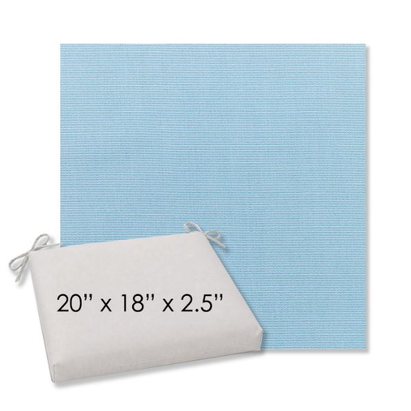 Picture of Canvas Air Blue | 20" x 18" Center Seam Universal Dining Chair Cushion | Sunbrella Fabric
