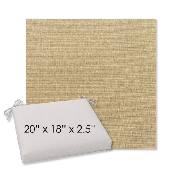 Picture of Canvas Heather Beige | 20" x 18" Center Seam Universal Dining Chair Cushion | Sunbrella Fabric