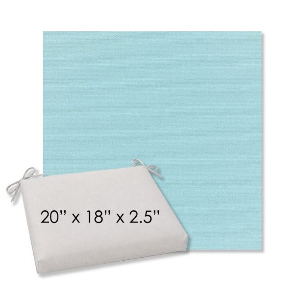 Picture of Canvas Mineral Blue | 20" x 18" Center Seam Universal Dining Chair Cushion | Sunbrella Fabric