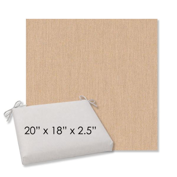 Picture of Canvas Sand | 20" x 18" Center Seam Universal Dining Chair Cushion | Sunbrella Fabric