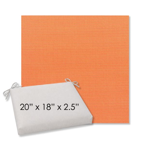 Picture of Canvas Tangerine | 20" x 18" Center Seam Universal Dining Chair Cushion | Sunbrella Fabric