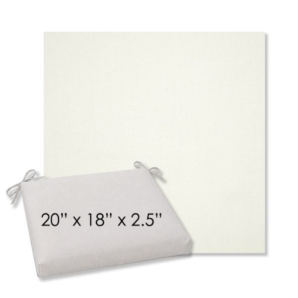 Picture of Canvas White | 20" x 18" Center Seam Universal Dining Chair Cushion | Sunbrella Fabric