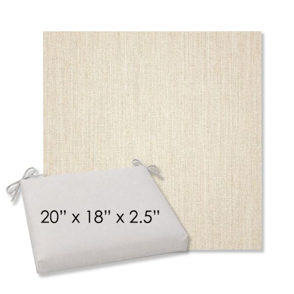 Picture of Cast Pumice | 20" x 18" Center Seam Universal Dining Chair Cushion | Sunbrella Fabric