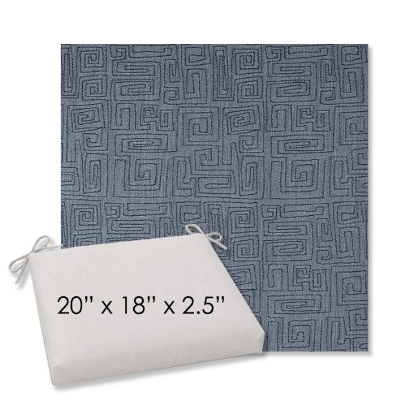 Picture of Cycle Denim | 20" x 18" Center Seam Universal Dining Chair Cushion | Sunbrella Fabric