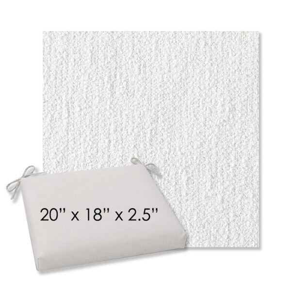 Picture of Improve White | 20" x 18" Center Seam Universal Dining Chair Cushion | Sunbrella Fabric