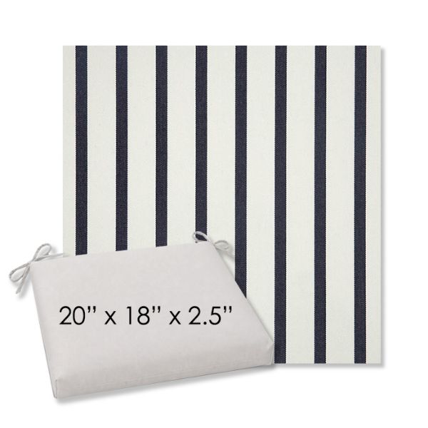 Picture of Lido Indigo | 20" x 18" Center Seam Universal Dining Chair Cushion | Sunbrella Fabric