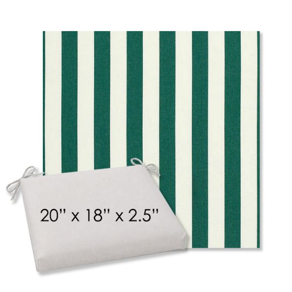 Picture of Mason Forest Green | 20" x 18" Center Seam Universal Dining Chair Cushion | Sunbrella Fabric