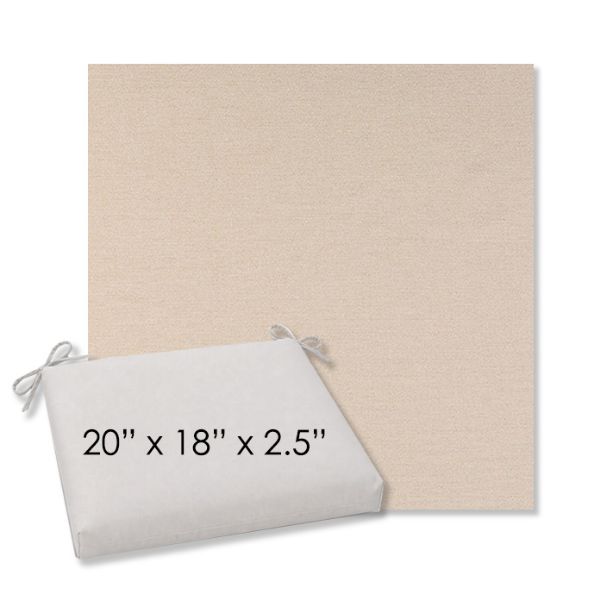 Picture of Nuance Eggshell | 20" x 18" Center Seam Universal Dining Chair Cushion | Sunbrella Fabric