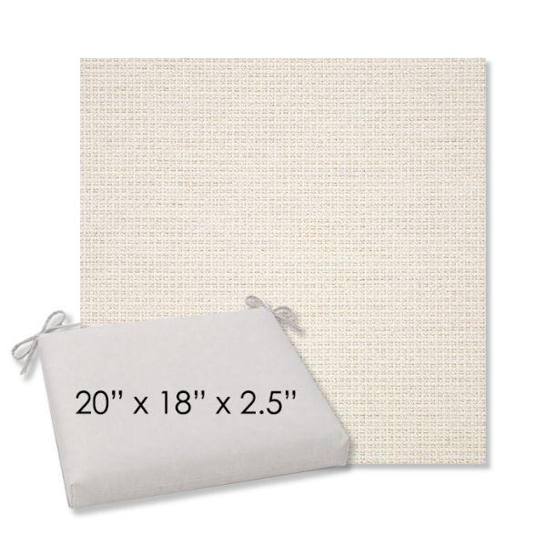 Picture of Nurture White | 20" x 18" Center Seam Universal Dining Chair Cushion | Sunbrella Fabric