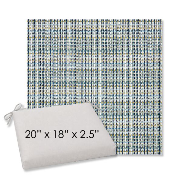 Picture of Principle Lagoon | 20" x 18" Center Seam Universal Dining Chair Cushion | Sunbrella Fabric