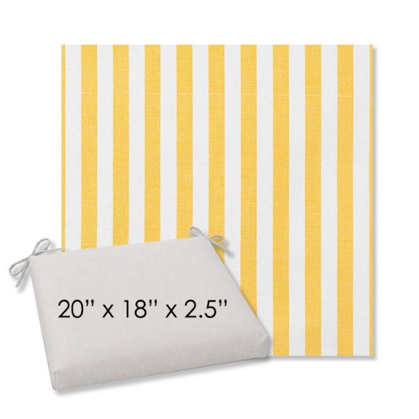 Picture of Sail Away Sunflower | 20" x 18" Center Seam Universal Dining Chair Cushion | Sunbrella Fabric