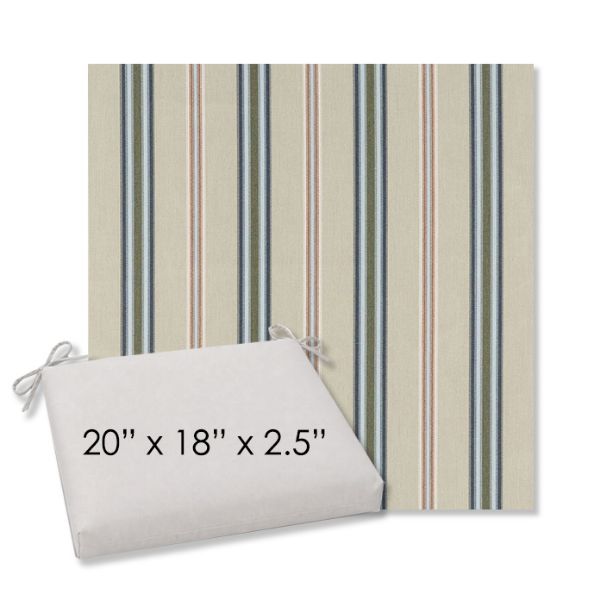 Picture of Saltillo Sagebrush | 20" x 18" Center Seam Universal Dining Chair Cushion | Sunbrella Fabric