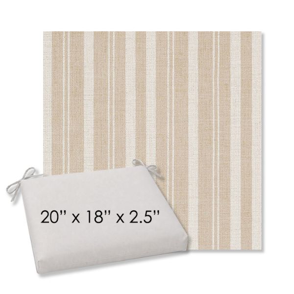 Picture of Tranquil Camel | 20" x 18" Center Seam Universal Dining Chair Cushion | Sunbrella Fabric