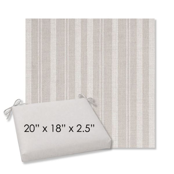 Picture of Tranquil Linen | 20" x 18" Center Seam Universal Dining Chair Cushion | Sunbrella Fabric