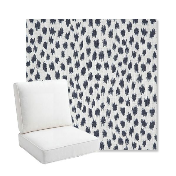 Picture of Agra Indigo | Bullnose Back Deep Seating Outdoor Cushions - Sunbrella© Fabric