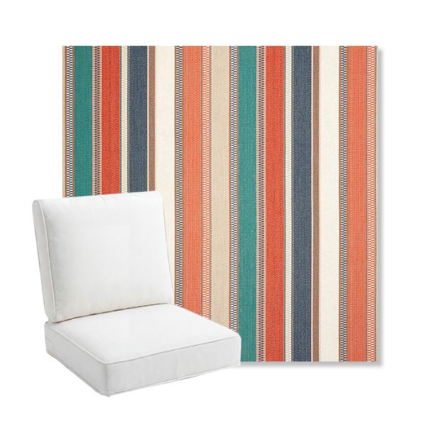 Picture of Ascend Tropical | Bullnose Back Deep Seating Outdoor Cushions - Sunbrella© Fabric