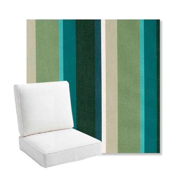 Picture of Beaming Lagoon | Bullnose Back Deep Seating Outdoor Cushions - Sunbrella© Fabric
