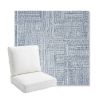 Picture of Boro Indigo | Bullnose Back Deep Seating Outdoor Cushions - Sunbrella© Fabric