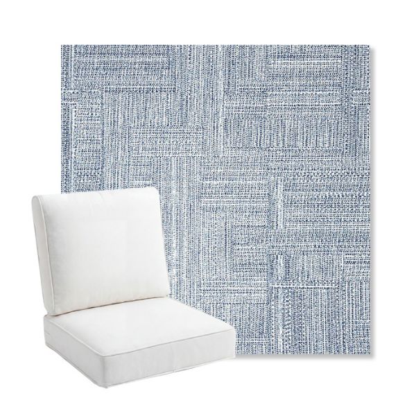 Picture of Boro Indigo | Bullnose Back Deep Seating Outdoor Cushions - Sunbrella© Fabric