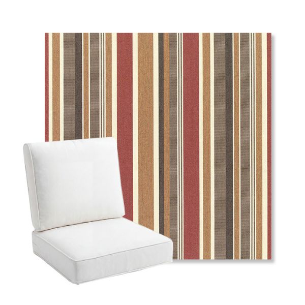 Picture of Brannon Redwood | Bullnose Back Deep Seating Outdoor Cushions - Sunbrella© Fabric