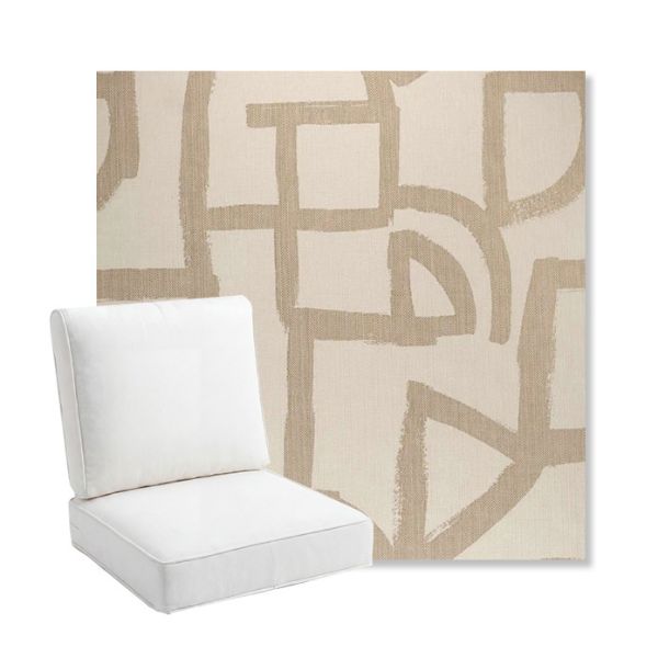 Picture of Brushstroke Stucco | Bullnose Back Deep Seating Outdoor Cushions - Sunbrella© Fabric
