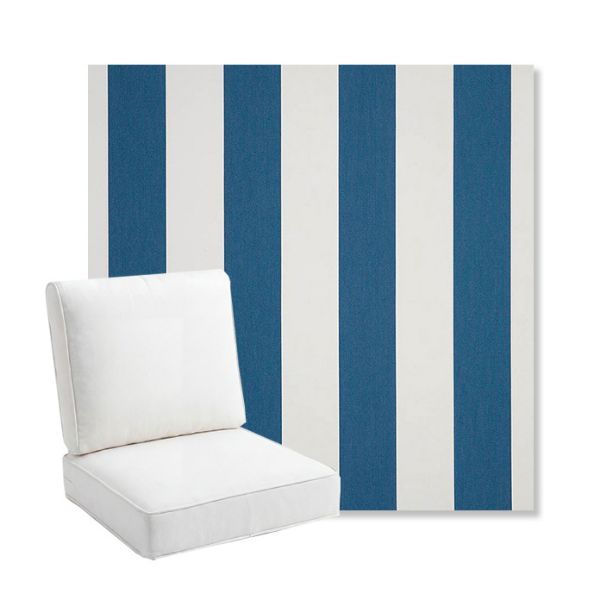 Picture of Cabana Regatta | Bullnose Back Deep Seating Outdoor Cushions - Sunbrella© Fabric