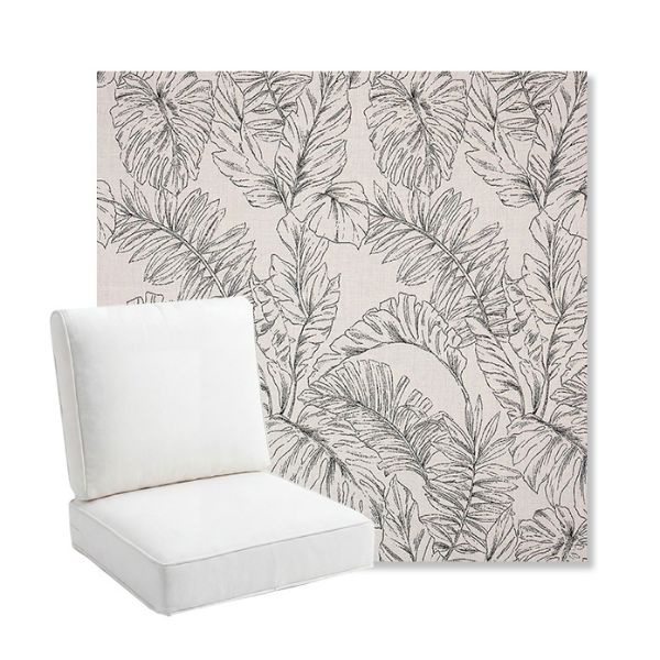 Picture of Calm Graphite | Bullnose Back Deep Seating Outdoor Cushions - Sunbrella© Fabric