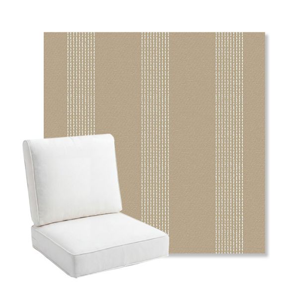 Picture of Caper Camel | Bullnose Back Deep Seating Outdoor Cushions - Sunbrella© Fabric