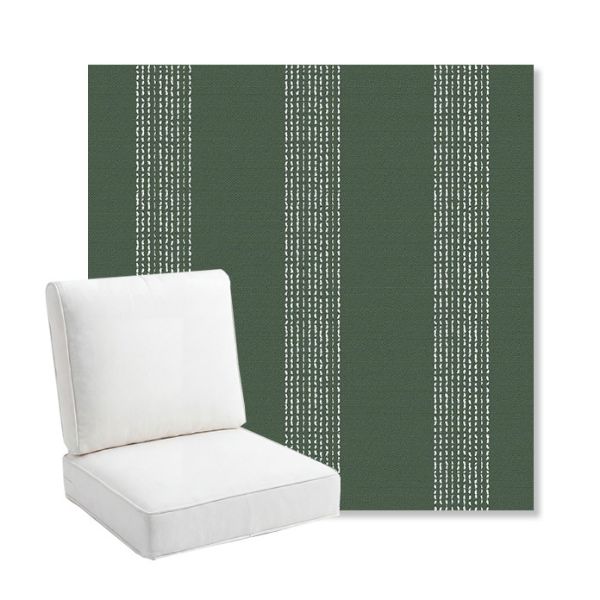 Picture of Caper Moss | Bullnose Back Deep Seating Outdoor Cushions - Sunbrella© Fabric