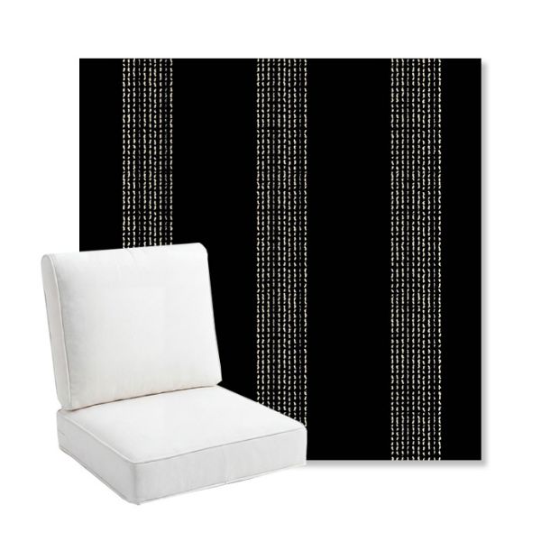 Picture of Caper Onyx | Bullnose Back Deep Seating Outdoor Cushions - Sunbrella© Fabric