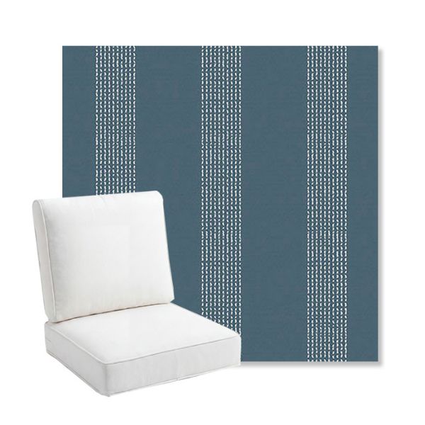 Picture of Caper Slate | Bullnose Back Deep Seating Outdoor Cushions - Sunbrella© Fabric