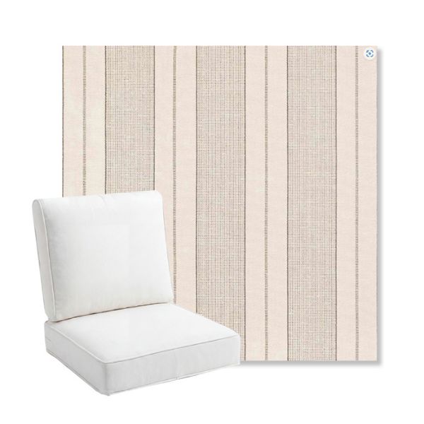 Picture of Carlo Graphite | Bullnose Back Deep Seating Outdoor Cushions - Sunbrella© Fabric