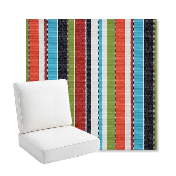 Picture of Carousel Confetti | Bullnose Back Deep Seating Outdoor Cushions - Sunbrella© Fabric