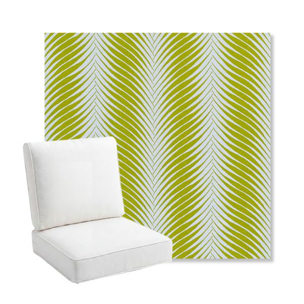 Picture of Clock Out Frond | Bullnose Back Deep Seating Outdoor Cushions - Sunbrella© Fabric