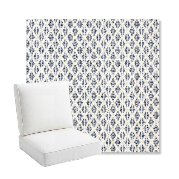 Picture of Detail Denim | Bullnose Back Deep Seating Outdoor Cushions - Sunbrella© Fabric