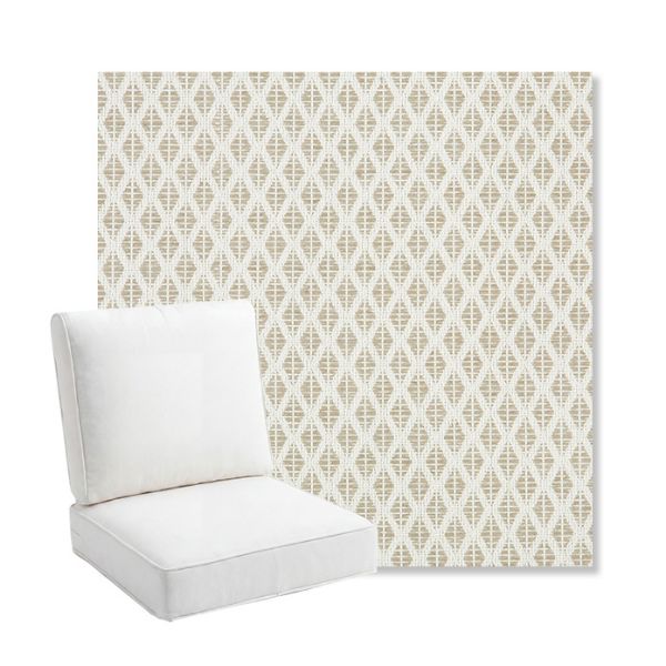 Picture of Detail Linen | Bullnose Back Deep Seating Outdoor Cushions - Sunbrella© Fabric