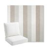 Picture of Direction Linen | Bullnose Back Deep Seating Outdoor Cushions - Sunbrella© Fabric
