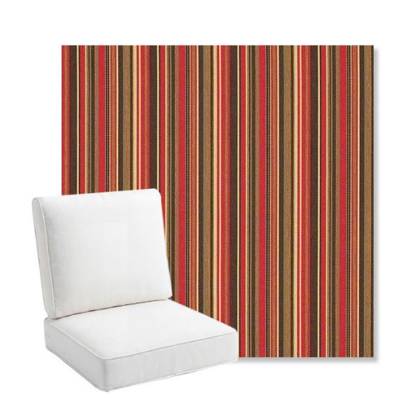 Picture of Dorsett Cherry | Bullnose Back Deep Seating Outdoor Cushions - Sunbrella© Fabric