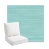 Picture of Dupione Celeste | Bullnose Back Deep Seating Outdoor Cushions - Sunbrella© Fabric