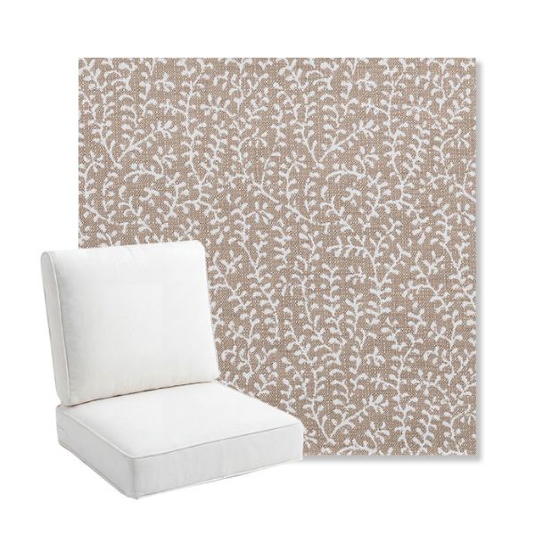 Picture of Eberly Linen | Bullnose Back Deep Seating Outdoor Cushions - Sunbrella© Fabric