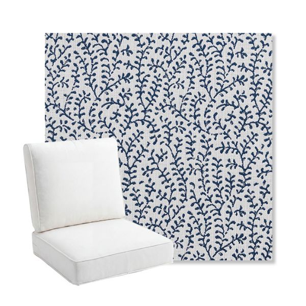 Picture of Eberly Peacock | Bullnose Back Deep Seating Outdoor Cushions - Sunbrella© Fabric