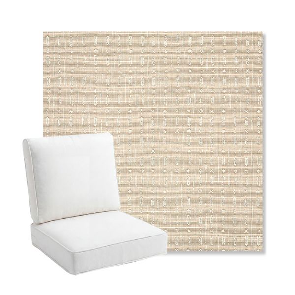Picture of Embrace Linen | Bullnose Back Deep Seating Outdoor Cushions - Sunbrella© Fabric